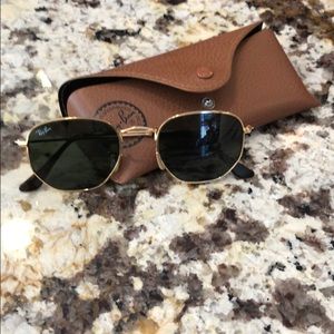 Ray-Ban hexagonal unisex gold, standard (51 21)